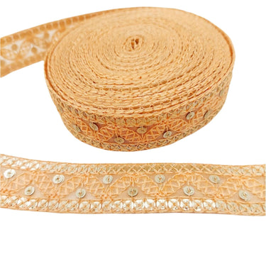 Embroidered Lace Trim Sequins Trim 9 Yard Decorative Sari Border Costume Ribbon Crafting Sewing Tape
